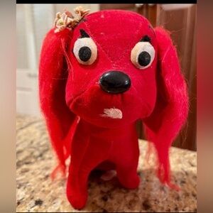 Vintage 1960's stuffed red dog made in Japan 6" tall Dream Pets